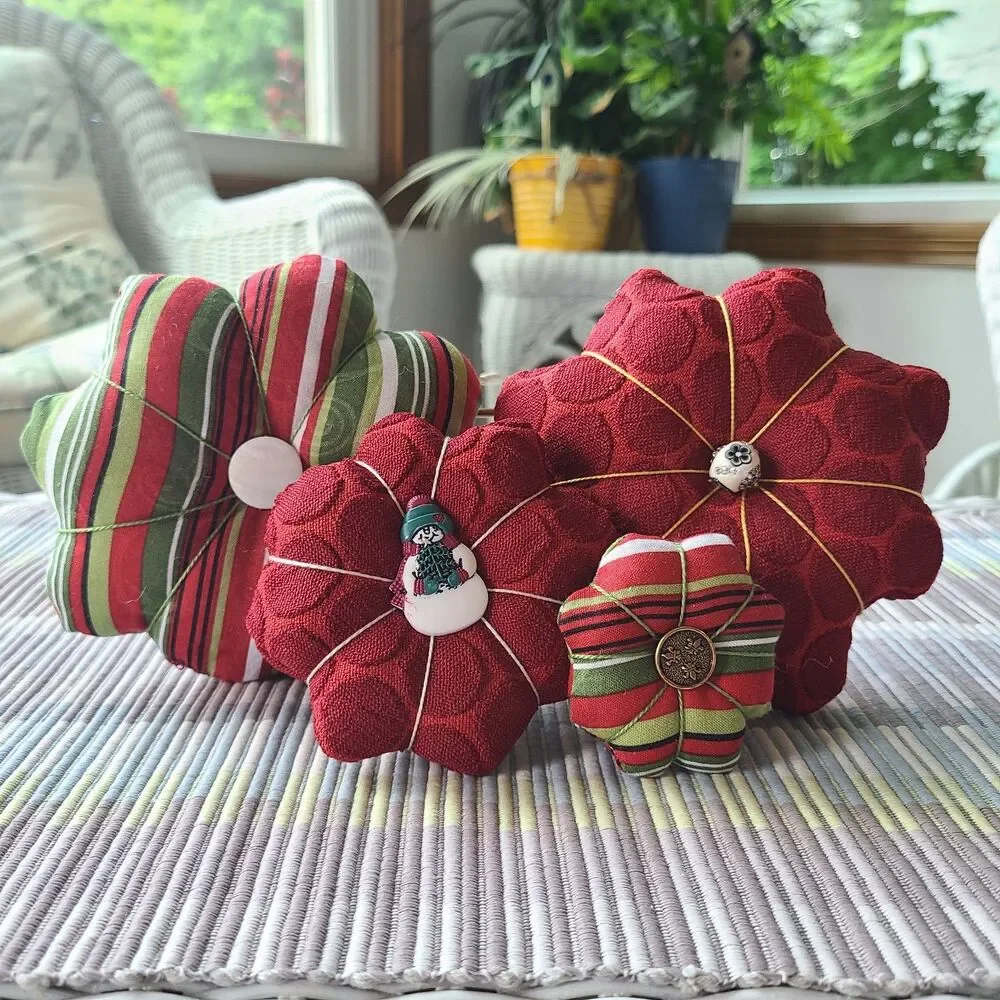 Handmade Holiday Mini Bloom Pillows - Miniature Holiday Charm Decor